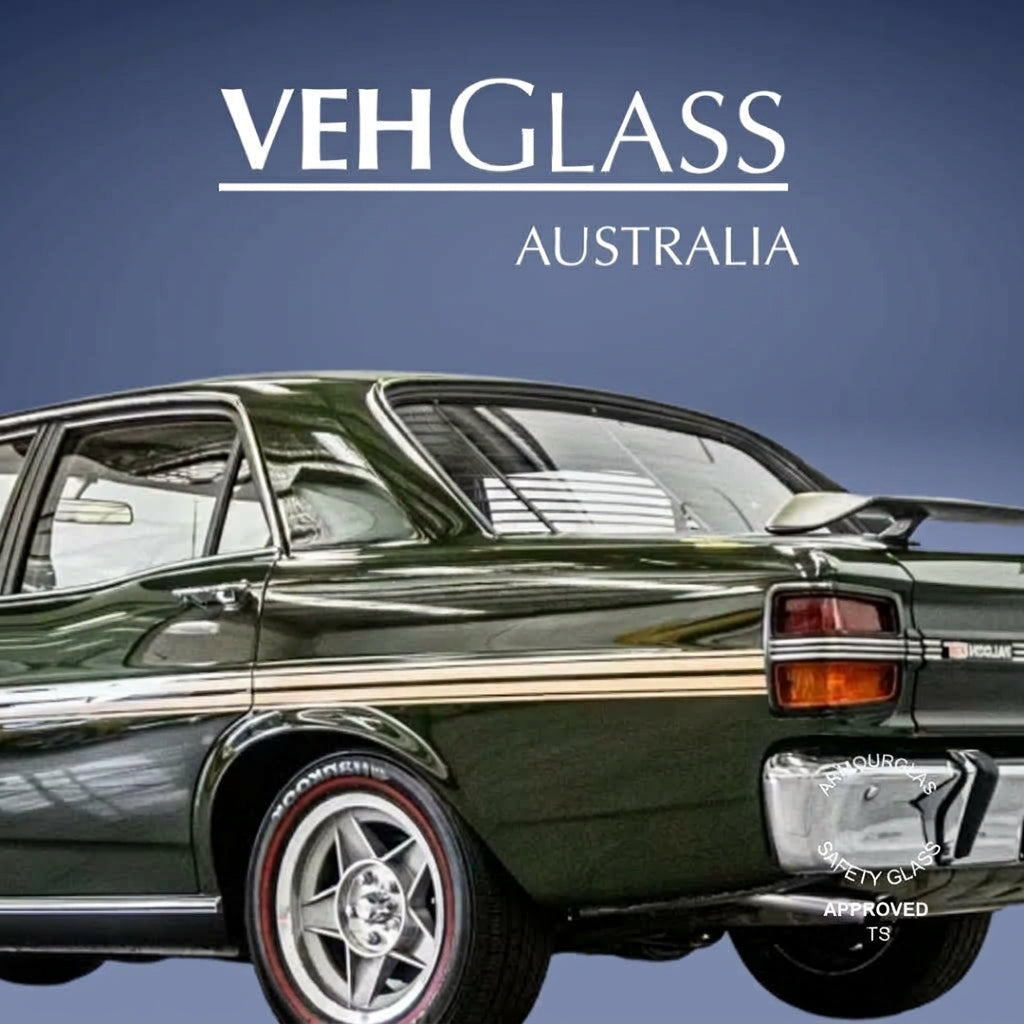 FORD XW XY SEDAN LEFT REAR DOOR GLASS PANEL - CLEAR