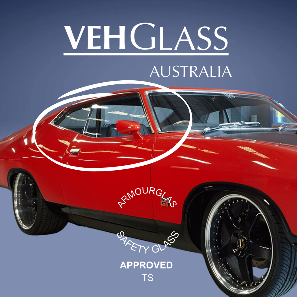 Ford XA XB XC Falcon Cobra Coupe Left Front Door Clear Glass Panel.